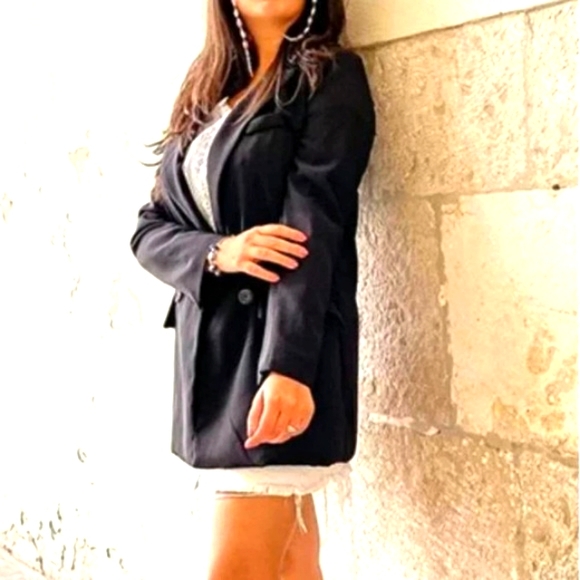 Ellen Tracy Linda Allard Blazer WOOL Sz 8  OVERSIZED BOXY Jacket Long Read - Picture 9 of 15